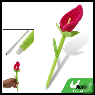 Flower adornment blue pen core ball point writing pen