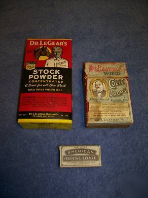Lot of 3 livestock powder boxes etc.