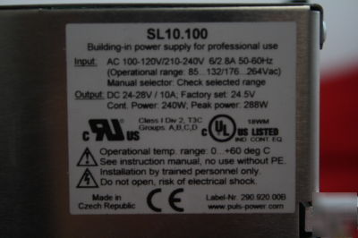 Puls power silverline SL10.100 dc power supply used