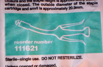 Autosuture curved disposable EEA21 surgical stapler