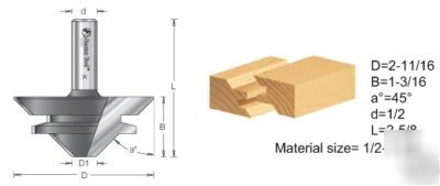 Amana 45Â° lock miter router bits