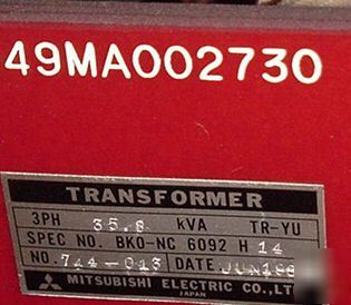 Mazak QT10N cnc lathe _ mitsubishi 35.8 kva transformer
