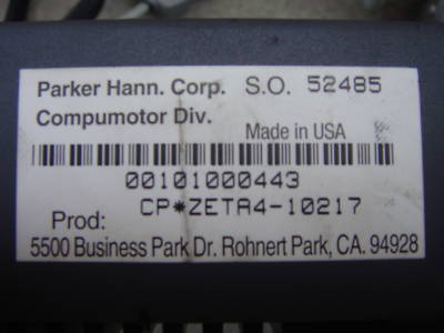 Parker compumotor ZETA4 cp*ZETA4-10217 drive+motors 
