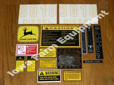 John deere 3010 decals gas & diesel synchro shift