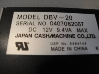 Japan cash machine, dbv(dollar bill validator)-20 used