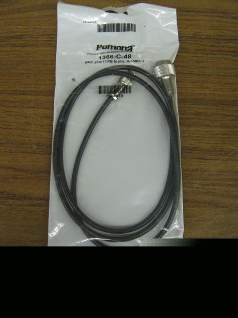 Pomona 1366-c-48 bnc(m) to type n(m) 50 ohm 4FT