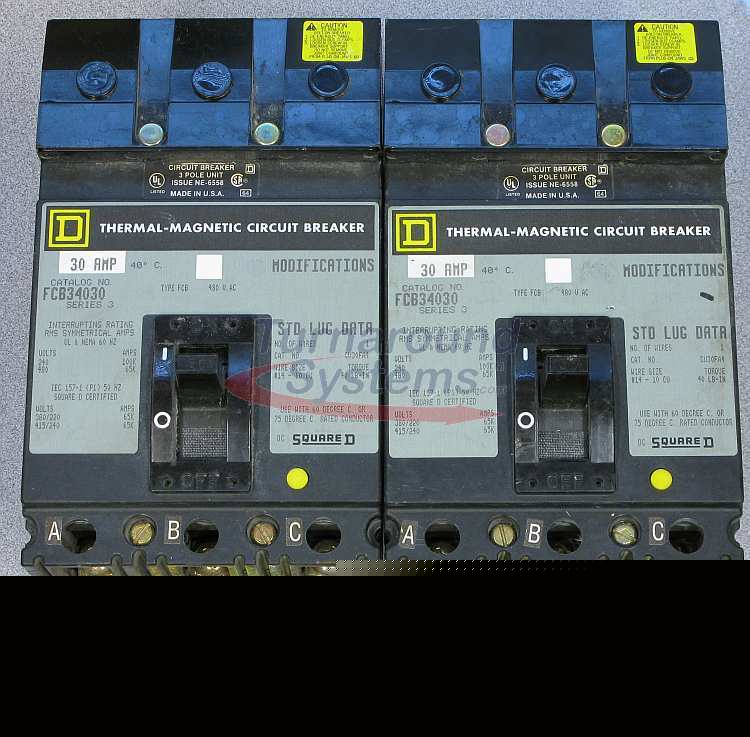 Square d FCB34030 circuit breakers, 30 amp, i-line
