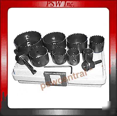 11 pc hole saw kit carbon steel tb