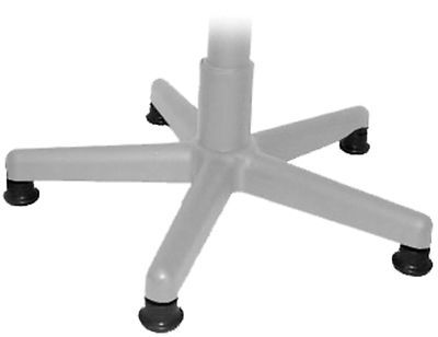 Black glides replace casters on 5-star base chairs