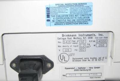 Eppendorf centrifuge 5415 c benchtop micro centrifuge