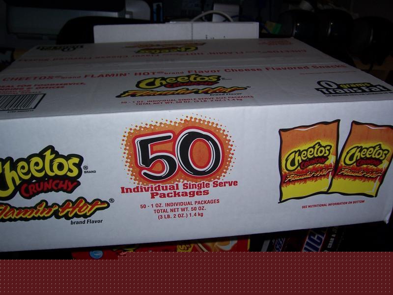 Hot cheetos crunchy flamin hot 50 count case chipssnack