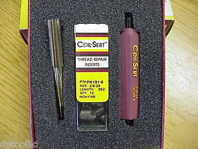 New 3/8-24 coil-sert thread repair kit uses helicoil 