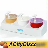 New carlisle 3 condiment serving pump dispenser station