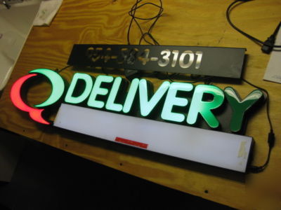 Quiznos delivery led sign we deliver q quinzo neon 