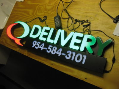 Quiznos delivery led sign we deliver q quinzo neon 