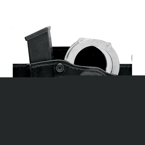 Safariland 573 mag pouch, w/ handcuff pouch, plain, bla
