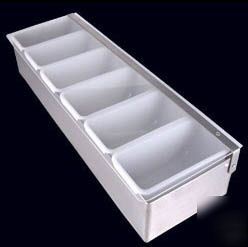 Condiment holder 6 single pint stainless steel