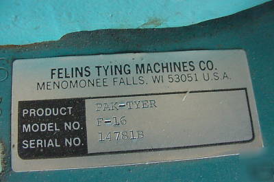 Felins f-16 tying wrapping packaging tieing pak-tyer