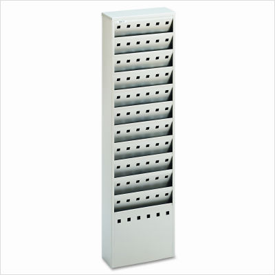 Steel magazine racks 11 pockets, 10 x 4 x 36 1/4, gray