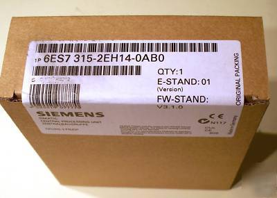 Siemens 6ES7 315-2EH14-0AB0 cpu 315-2 pn/dp ethernet fs