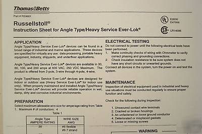 Tomas & betts russellstoll ever-lok plug F27194 or 8418