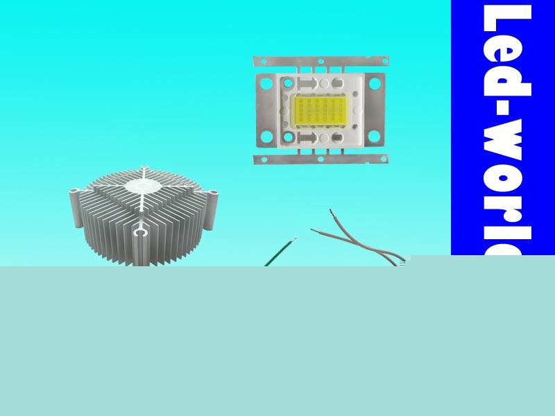 1X 30W white led + 1X driver AC100V-264V + 1X heat sink