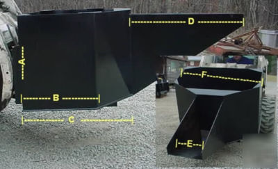 Concrete / material bucket skid steer attachment bobcat