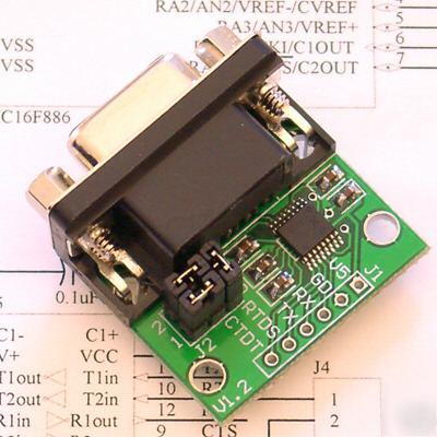 MAX232 RS232 ttl convertor adapter for basic/pic/68HC