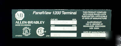 Allen bradley panelview 1200 2711-TC4 terminal (1834)