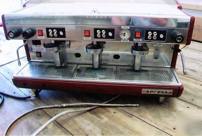 Crimson red espressa 3 group automatic espresso machine