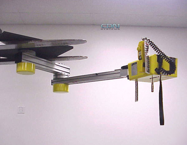 Flexible articulated overhead cable hoist 125# winch