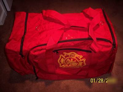 Large gear bag w/shoulder strap red 