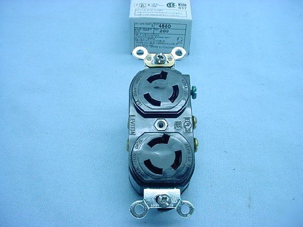 Leviton L6-15 locking duplex receptacle outlet 15A 250V