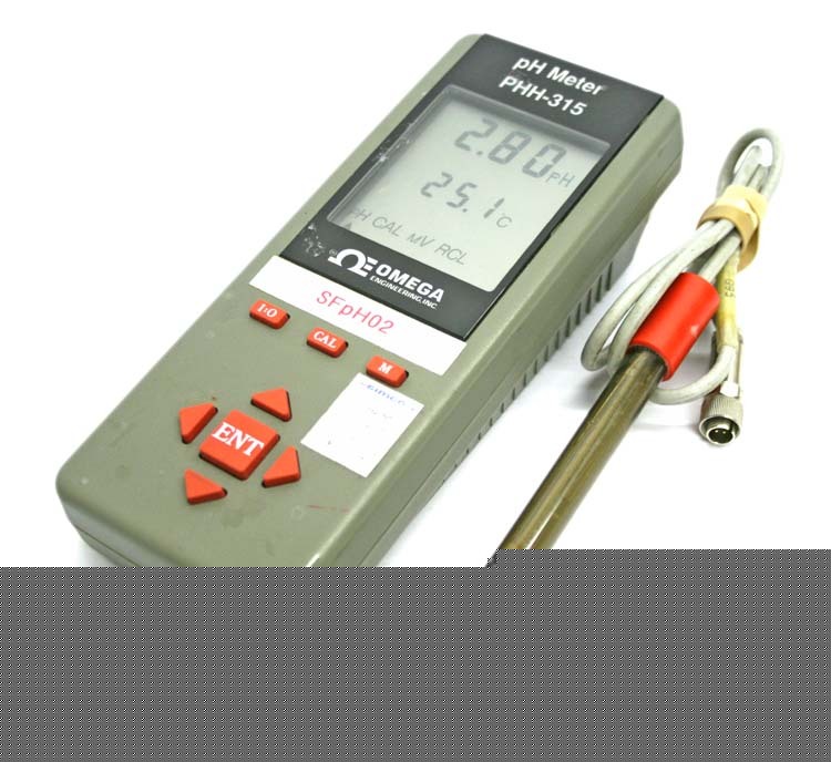 Omega phh-315 portable waterproof ph/mv meter w/probe