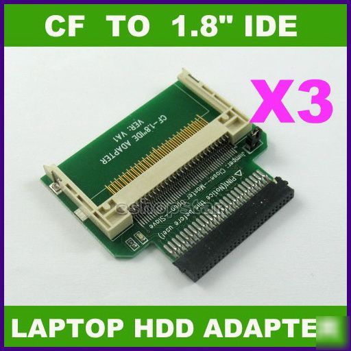 3 x compact flash cf to ide laptop hard drive converter
