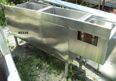 Bar sink with ice bins (behind the bar) stainless steel