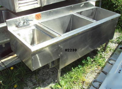 Bar sink with ice bins (behind the bar) stainless steel