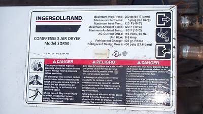 Ingersoll-rand compressed air dryer SDR50 250 psig 110V