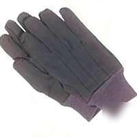 Lot 144 pair boss large brown jersey cotton work gloves