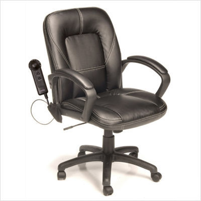 Mid back office chair with 3 motor massage black