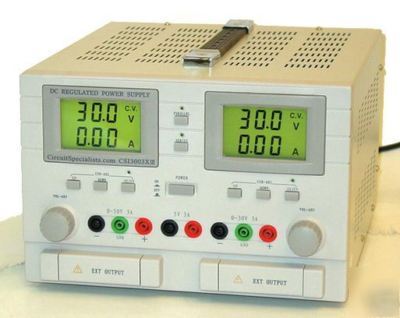 Tripple output dc power supply 0/30V 0/5A