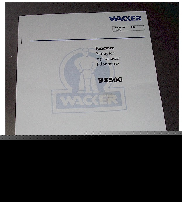 Wacker BS500 bs 500 jumping jack stamper owners manual 