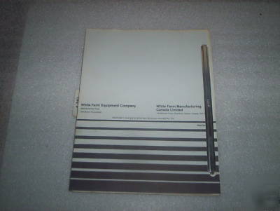 White 4-210 field boss tractor parts catalog april 1985