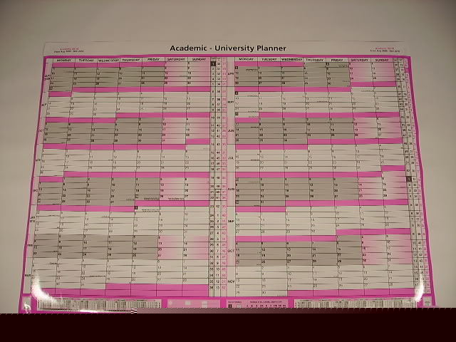 Academic university 2009 2010 16 mnth wall year planner