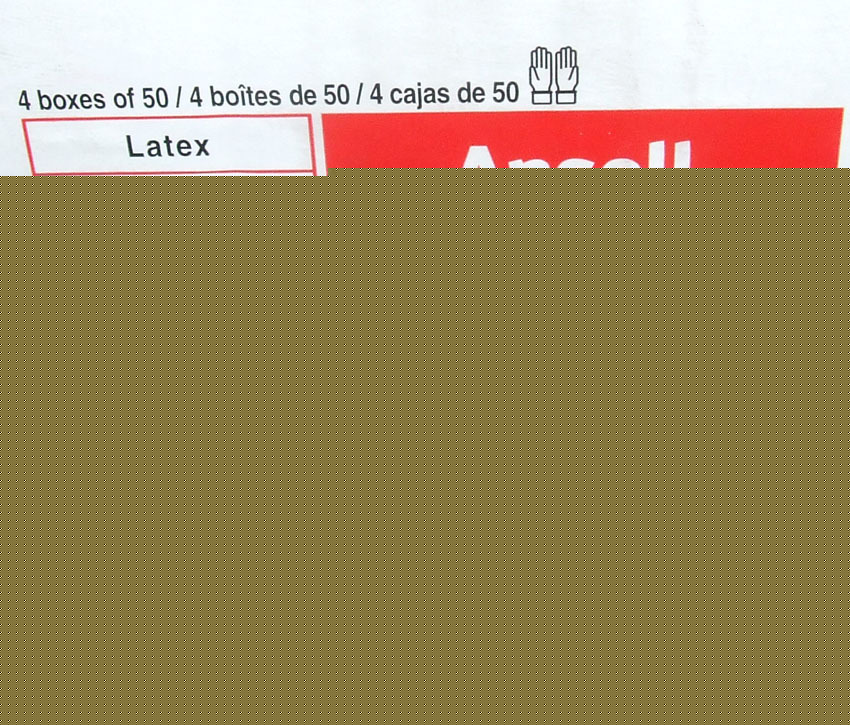 Gloves 7-1/2 ansell no powder latex 8605 exam 200PAIRS