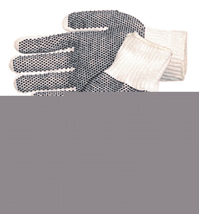 Natural - 2-sided dots men's string knit glv lot-10-pk