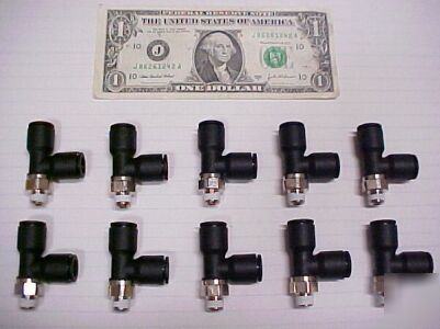 10 legris push connect fittings tees 1/8 npt x 3/8 tube