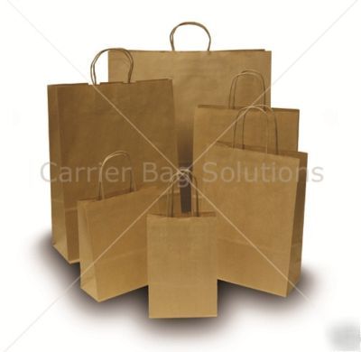 25 brown gift paper carrier bags - 32CM x 42CM x 12CM