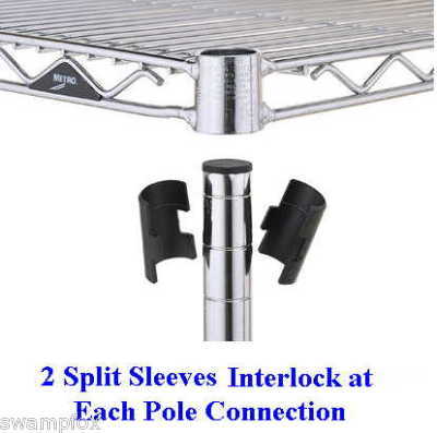 4 sets(16PR) split sleeves for metro type wire shelving