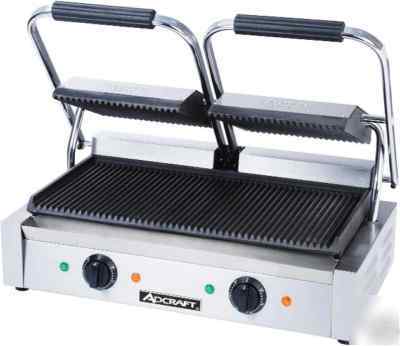 Adcraft panini grill commercial sg-813 double deck nsf 